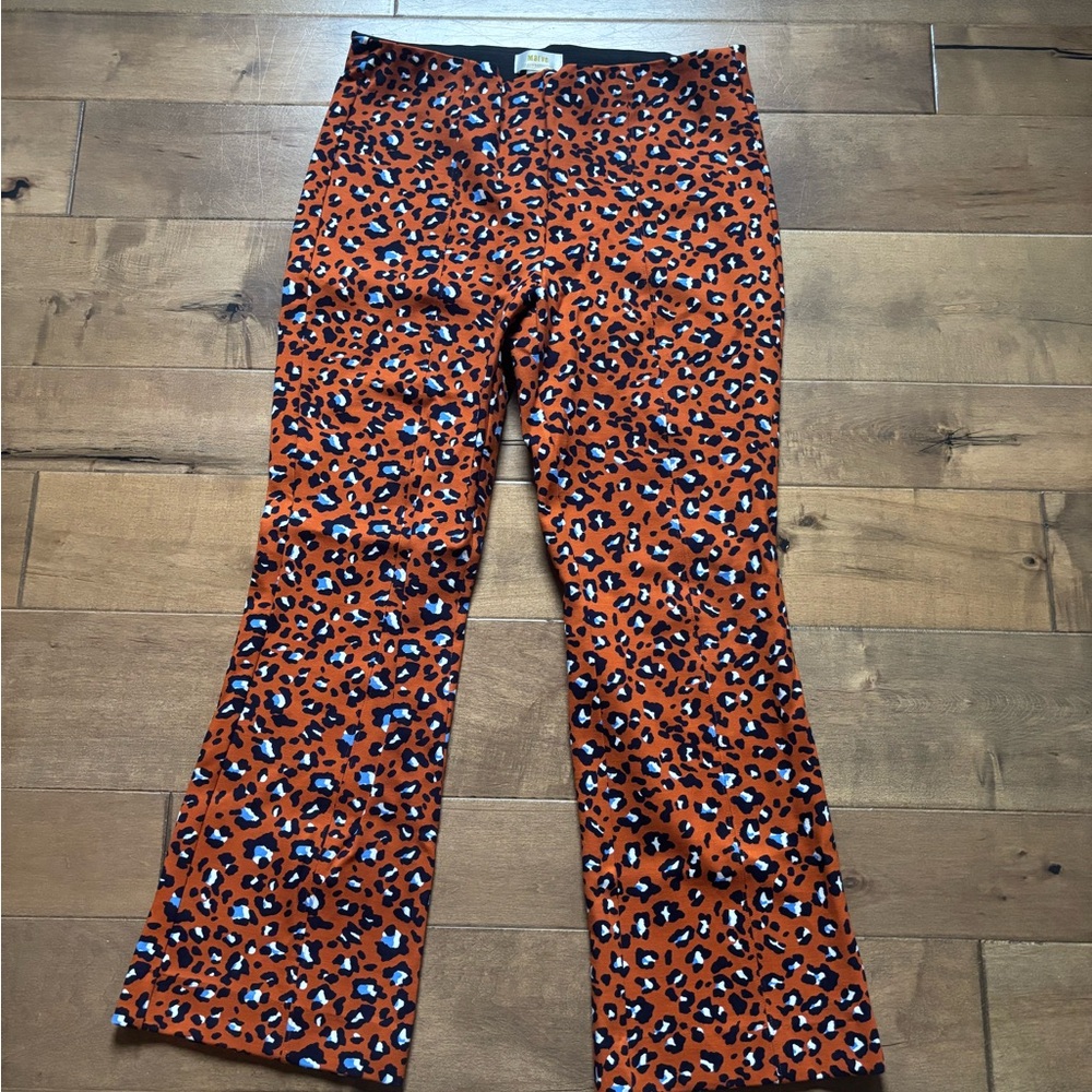 Anthropologie Leopard Print Pants - Orange and Black